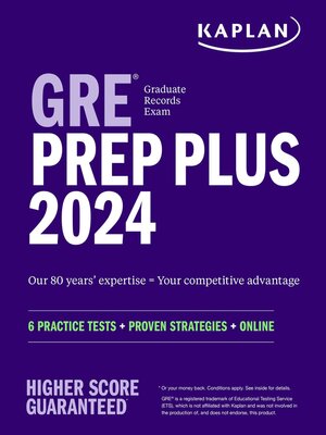 cover image of GRE Prep Plus 2024